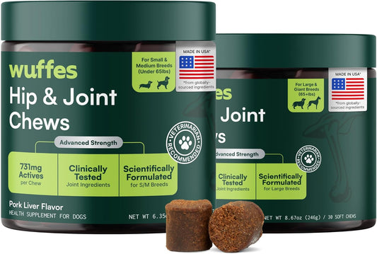 Wuffes Advanced Dog Hip and Joint Supplement with Glucosamine(Pack of 2)